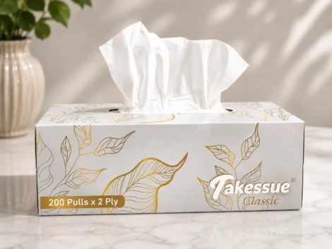 Takessue Classic Premium Facial Tissue 200 Pulls × 2 Ply