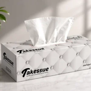 Takessue Premium Facial Tissue 200 Pulls × 2 Ply – White Edition