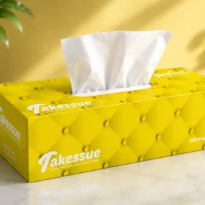 Takessue Premium Facial Tissue 200 Pulls × 2 Ply – Yellow Edition