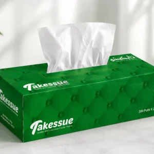 Takessue Premium Facial Tissue 200 Pulls × 2 Ply – Green Edition