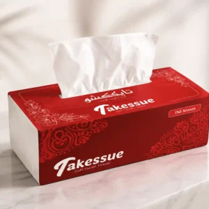 Takessue Premium Facial Tissue 150 Sheets | Soft 2 Ply Virgin Pulp